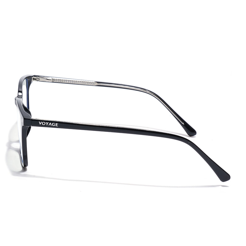 Voyage Black Rectangle Clip-On Eyeglasses for Men & Women (6222FMG8621)