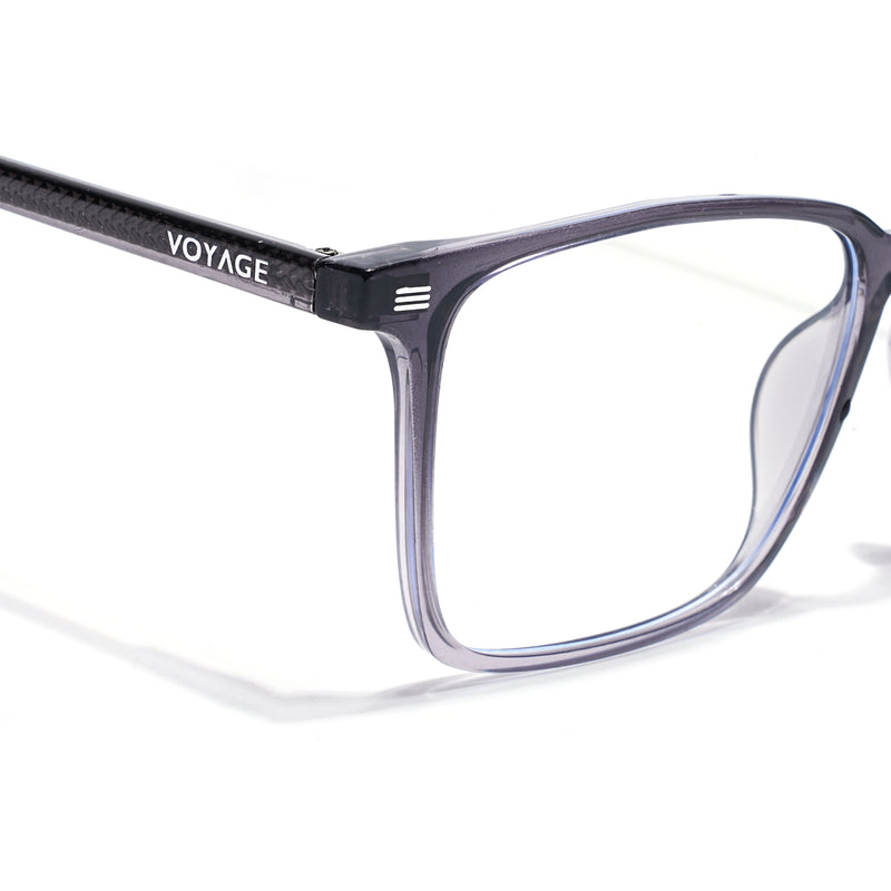 Voyage Grey Rectangle Clip-On Eyeglasses for Men & Women (6222FMG8622)