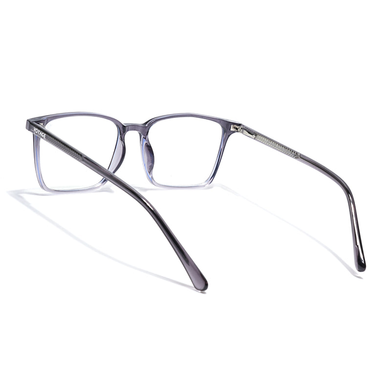 Voyage Grey Rectangle Clip-On Eyeglasses for Men & Women (6222FMG8622)