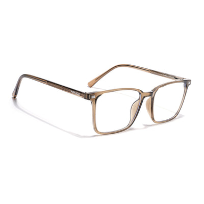 Voyage Brown Rectangle Clip-On Eyeglasses for Men & Women (6222FMG8623)