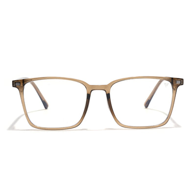 Voyage Brown Rectangle Clip-On Eyeglasses for Men & Women (6222FMG8623)
