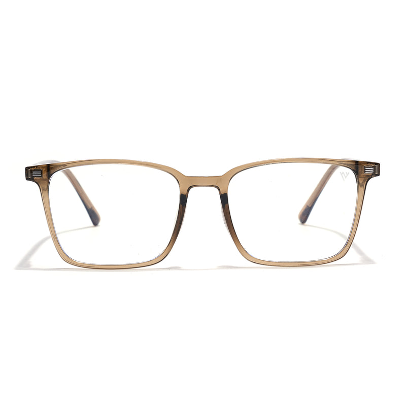 Voyage Brown Rectangle Clip-On Eyeglasses for Men & Women (6222FMG8623)