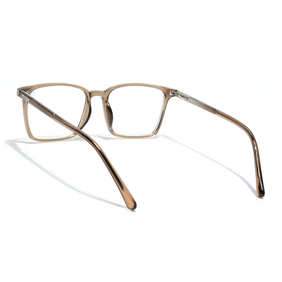 Voyage Brown Rectangle Clip-On Eyeglasses for Men & Women (6222FMG8623)
