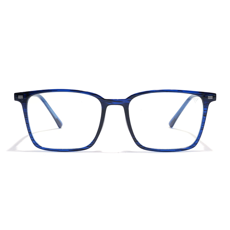 Voyage Blue Rectangle Clip-On Eyeglasses for Men & Women (6222FMG8624)