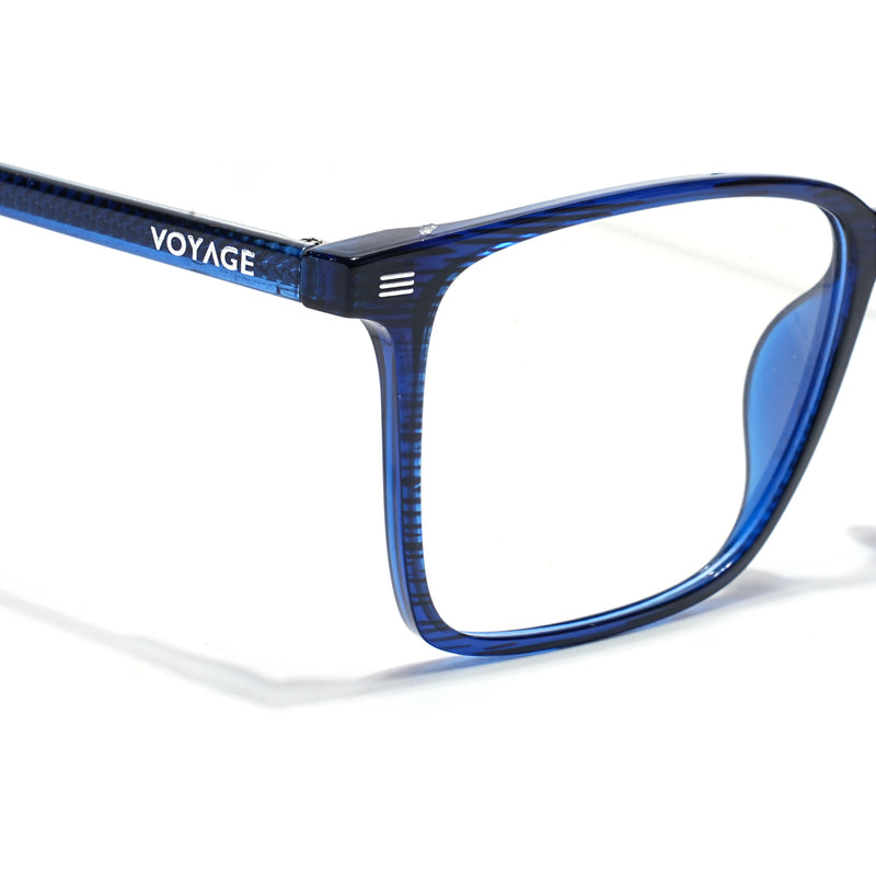 Voyage Blue Rectangle Clip-On Eyeglasses for Men & Women (6222FMG8624)