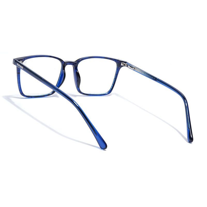 Voyage Blue Rectangle Clip-On Eyeglasses for Men & Women (6222FMG8624)