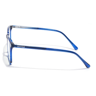 Voyage Blue Rectangle Clip-On Eyeglasses for Men & Women (6222FMG8624)