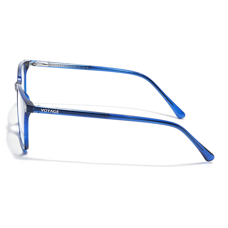 Voyage Blue Rectangle Clip-On Eyeglasses for Men & Women (6222FMG8624)