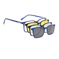 Voyage Blue Rectangle Clip-On Eyeglasses for Men & Women (6222FMG8624)