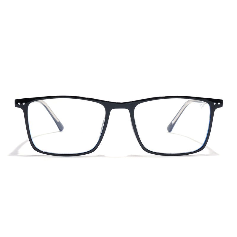 Voyage Black Rectangle Clip-On Eyeglasses for Men & Women (6226FMG8629)