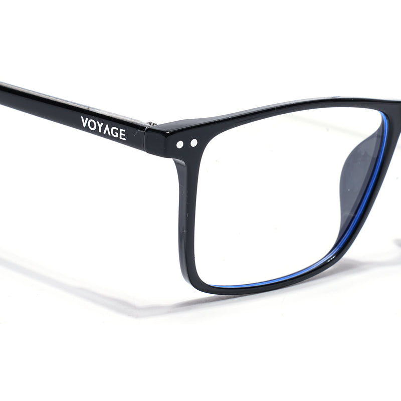 Voyage Black Rectangle Clip-On Eyeglasses for Men & Women (6226FMG8629)