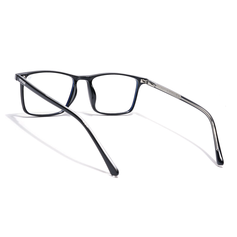 Voyage Black Rectangle Clip-On Eyeglasses for Men & Women (6226FMG8629)