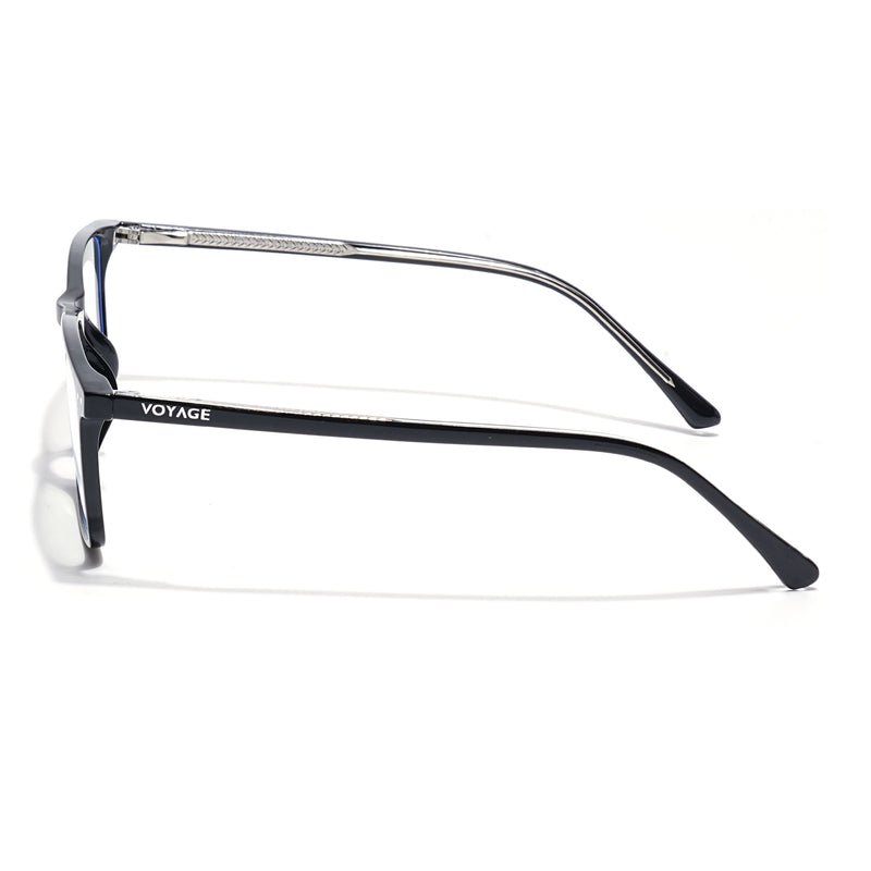 Voyage Black Rectangle Clip-On Eyeglasses for Men & Women (6226FMG8629)