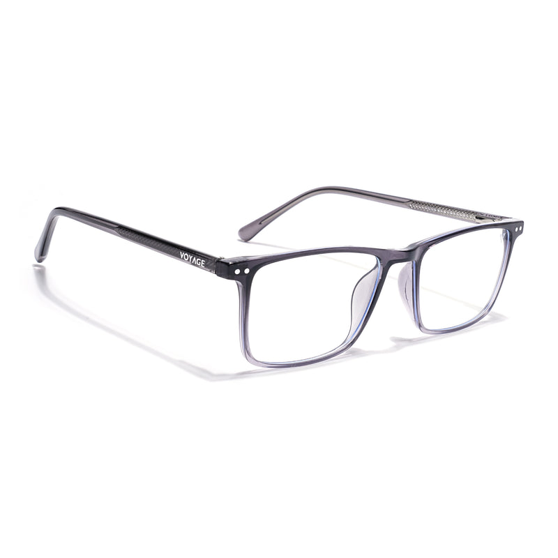 Voyage Grey Rectangle Clip-On Eyeglasses for Men & Women (6226FMG8630)