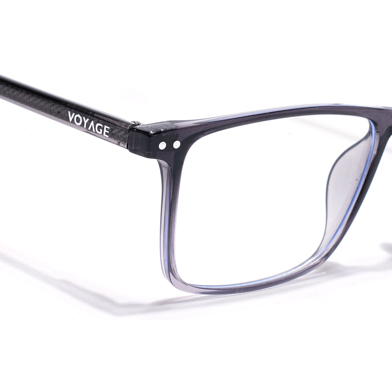 Voyage Grey Rectangle Clip-On Eyeglasses for Men & Women (6226FMG8630)