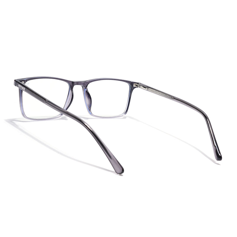Voyage Grey Rectangle Clip-On Eyeglasses for Men & Women (6226FMG8630)