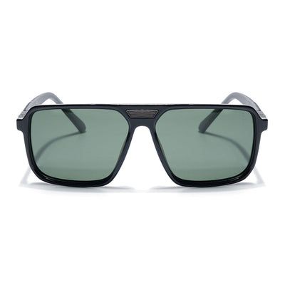 Eyejack Shine Black Square Polarized Sunglasses for Men & Women (6227PCL1117)