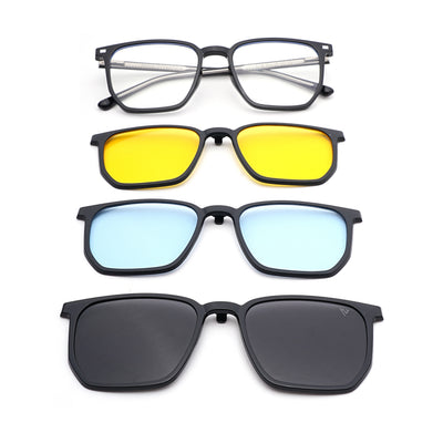 Voyage Black Wayfarer Clip-On Eyeglasses for Men & Women (6228FMG8633)