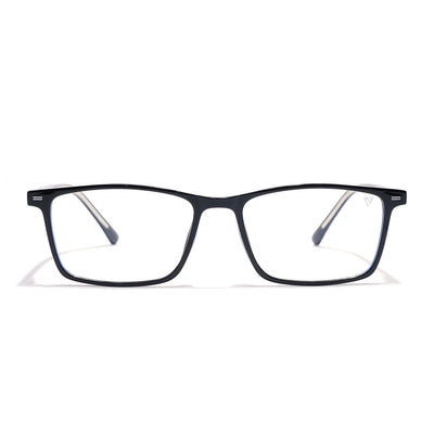 Voyage Black Rectangle Clip-On Eyeglasses for Men & Women (6229FMG8631)