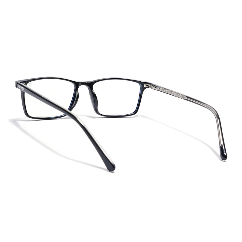 Voyage Black Rectangle Clip-On Eyeglasses for Men & Women (6229FMG8631)