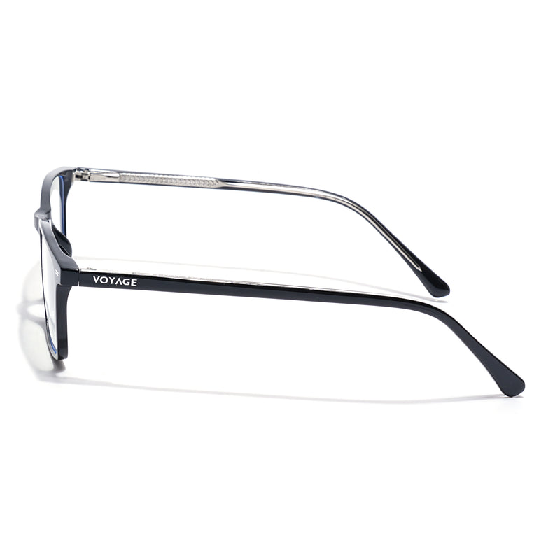 Voyage Black Rectangle Clip-On Eyeglasses for Men & Women (6229FMG8631)