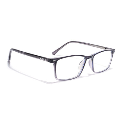 Voyage Grey Rectangle Clip-On Eyeglasses for Men & Women (6229FMG8632)