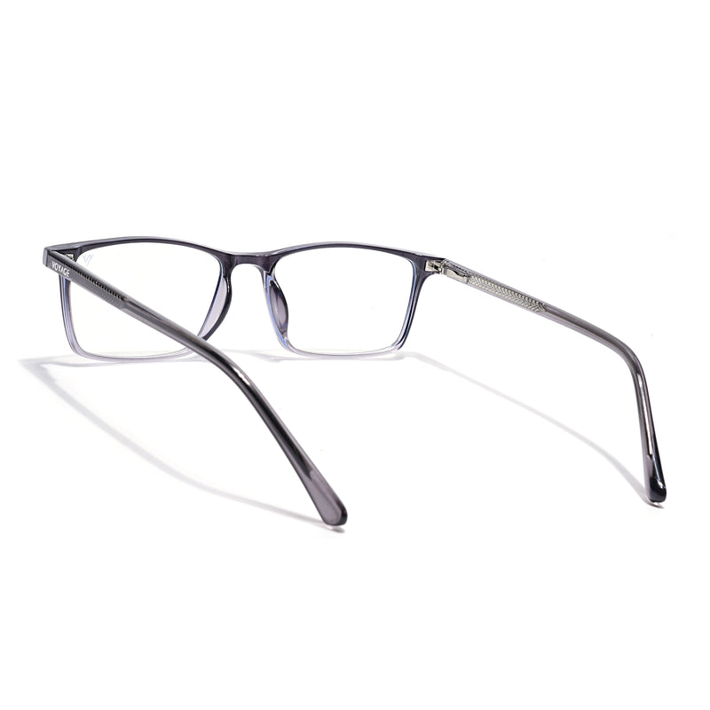 Voyage Grey Rectangle Clip-On Eyeglasses for Men & Women (6229FMG8632)