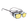 Voyage Grey Rectangle Clip-On Eyeglasses for Men & Women (6229FMG8632)