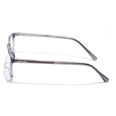 Voyage Grey Rectangle Clip-On Eyeglasses for Men & Women (6229FMG8632)