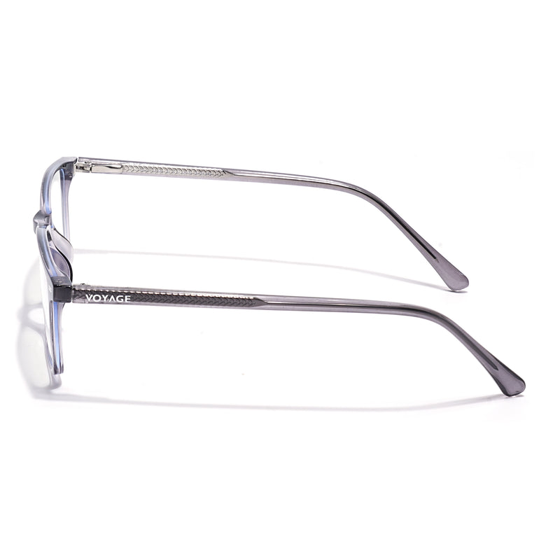 Voyage Grey Rectangle Clip-On Eyeglasses for Men & Women (6229FMG8632)