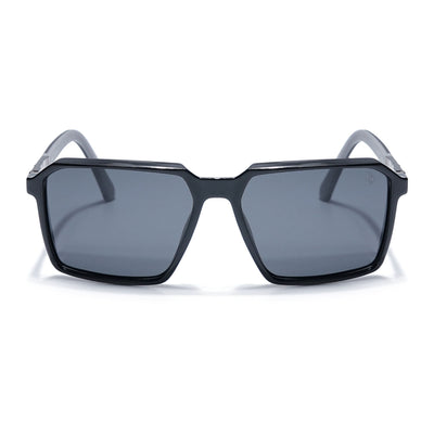Eyejack Shine Black Square Polarized Sunglasses for Men & Women (6229PCL1120)