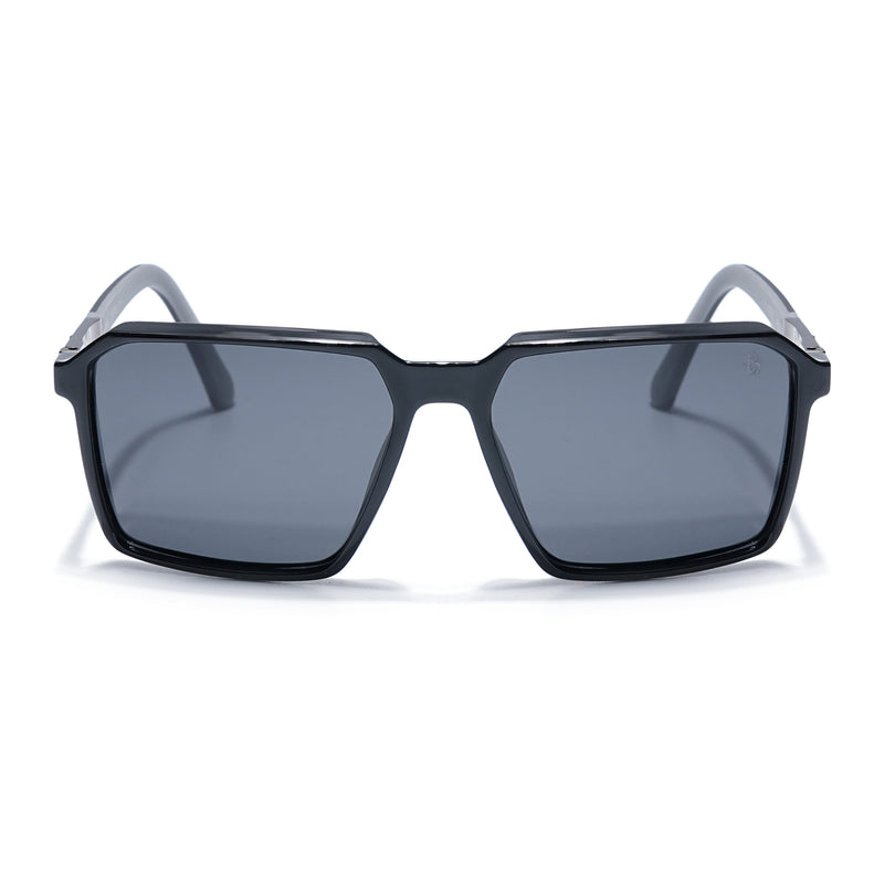 Eyejack Shine Black Square Polarized Sunglasses for Men & Women (6229PCL1120)