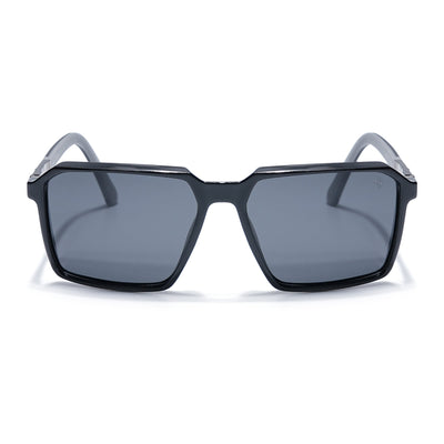 Eyejack Shine Black Square Polarized Sunglasses for Men & Women (6229PCL1120)