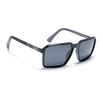Eyejack Shine Black Square Polarized Sunglasses for Men & Women (6229PCL1120)