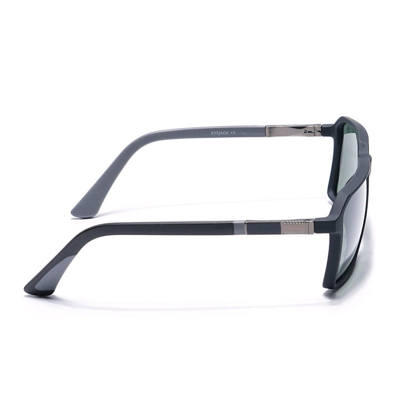 Eyejack Black Square Polarized Sunglasses for Men & Women (6229PCL1122)