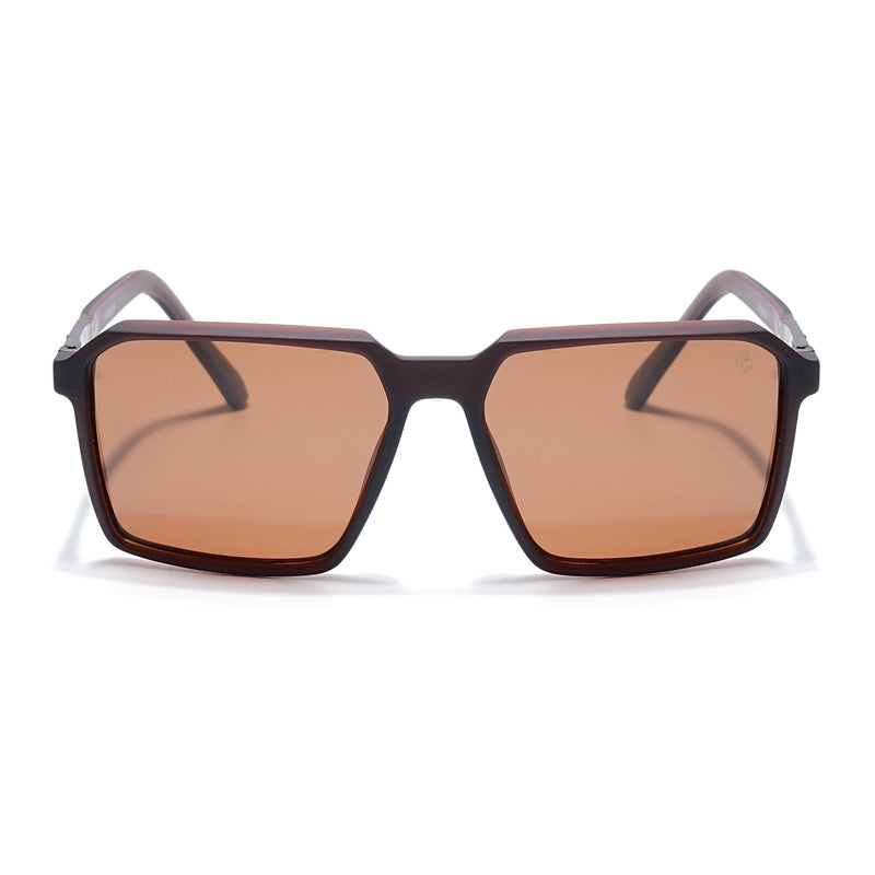 Eyejack Brown Square Polarized Sunglasses for Men & Women (6229PCL1124)