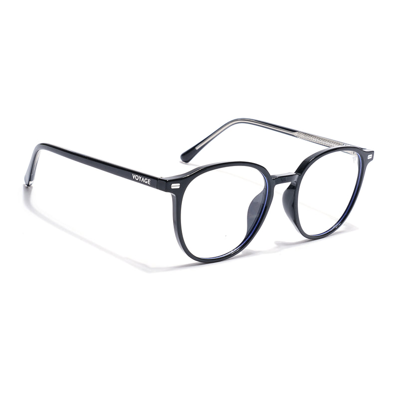 Voyage Black Round Clip-On Eyeglasses for Men & Women (6230FMG8618)