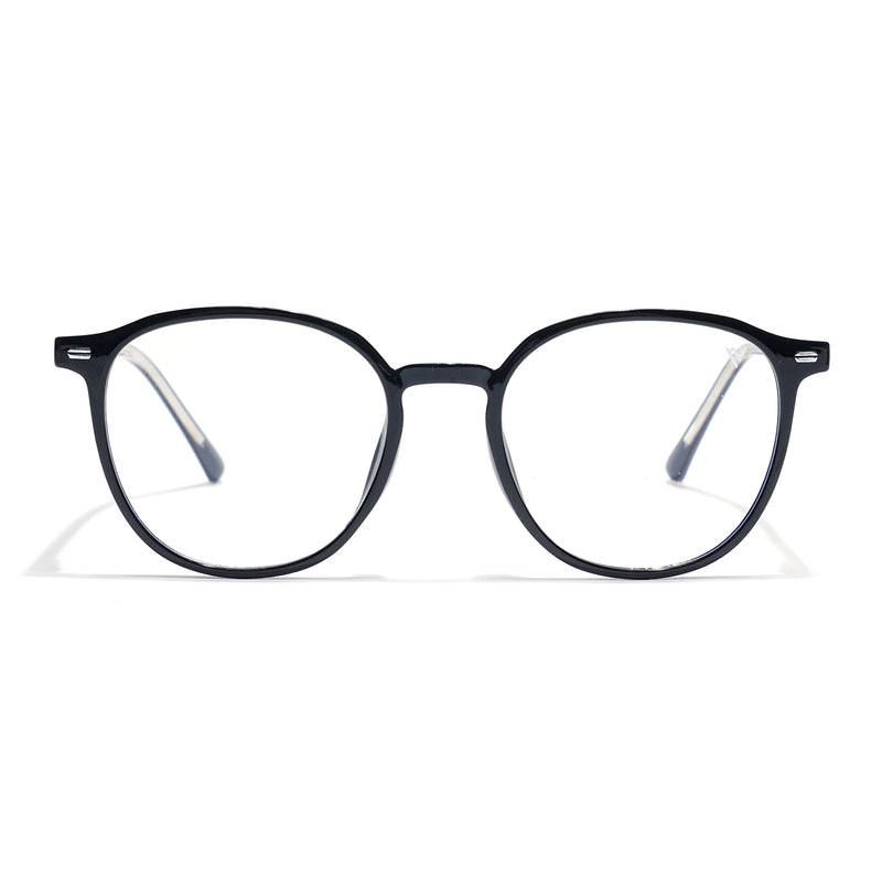Voyage Black Round Clip-On Eyeglasses for Men & Women (6230FMG8618)