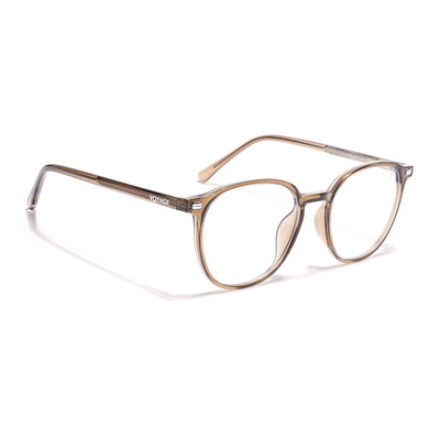 Voyage Brown Round Clip-On Eyeglasses for Men & Women (6230FMG8620)