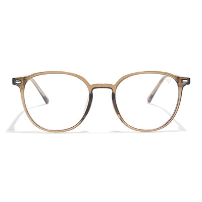 Voyage Brown Round Clip-On Eyeglasses for Men & Women (6230FMG8620)