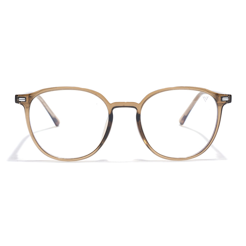 Voyage Brown Round Clip-On Eyeglasses for Men & Women (6230FMG8620)