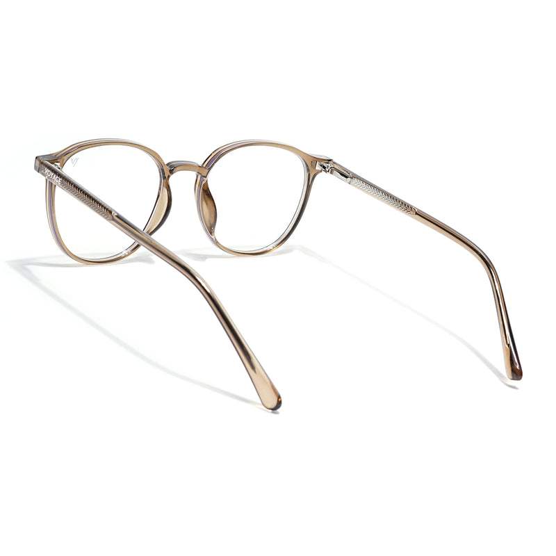Voyage Brown Round Clip-On Eyeglasses for Men & Women (6230FMG8620)
