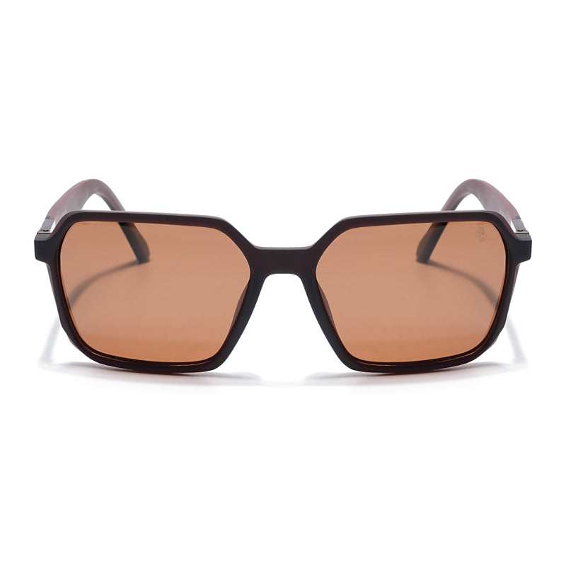 Eyejack Brown Square Polarized Sunglasses for Men & Women (6231PCL1128)