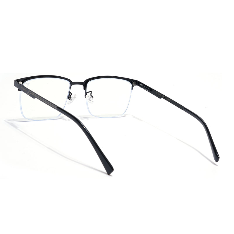 Voyage Black Half Rim Clip-On Eyeglasses for Men & Women (6305FMG8564)