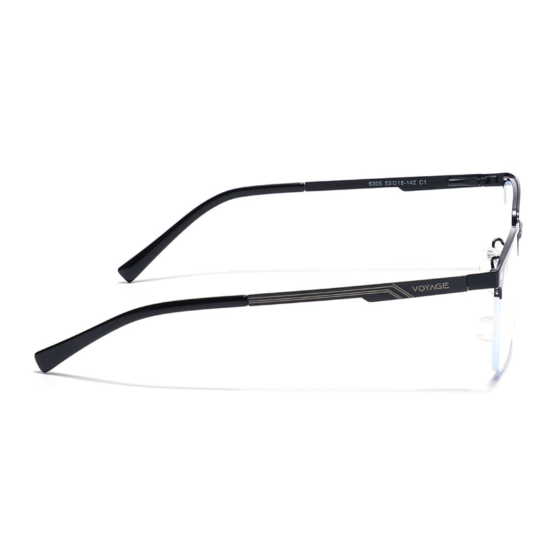 Voyage Black Half Rim Clip-On Eyeglasses for Men & Women (6305FMG8564)