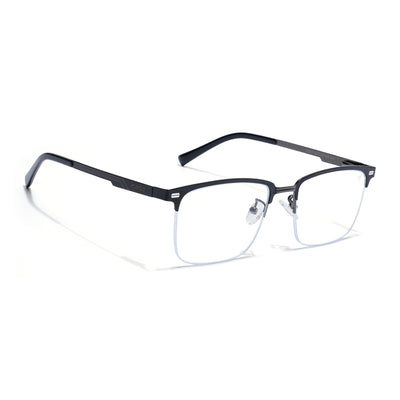 Voyage Gun Metal & Black Half Rim Clip-On Eyeglasses for Men & Women (6305FMG8565)