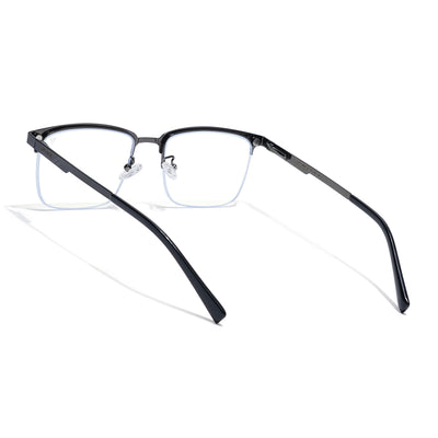 Voyage Gun Metal & Black Half Rim Clip-On Eyeglasses for Men & Women (6305FMG8565)