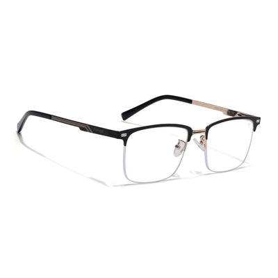 Voyage Golden & Black Half Rim Clip-On Eyeglasses for Men & Women (6305FMG8567)
