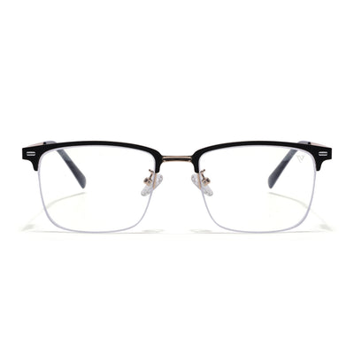 Voyage Golden & Black Half Rim Clip-On Eyeglasses for Men & Women (6305FMG8567)