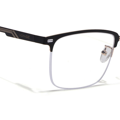 Voyage Golden & Black Half Rim Clip-On Eyeglasses for Men & Women (6305FMG8567)